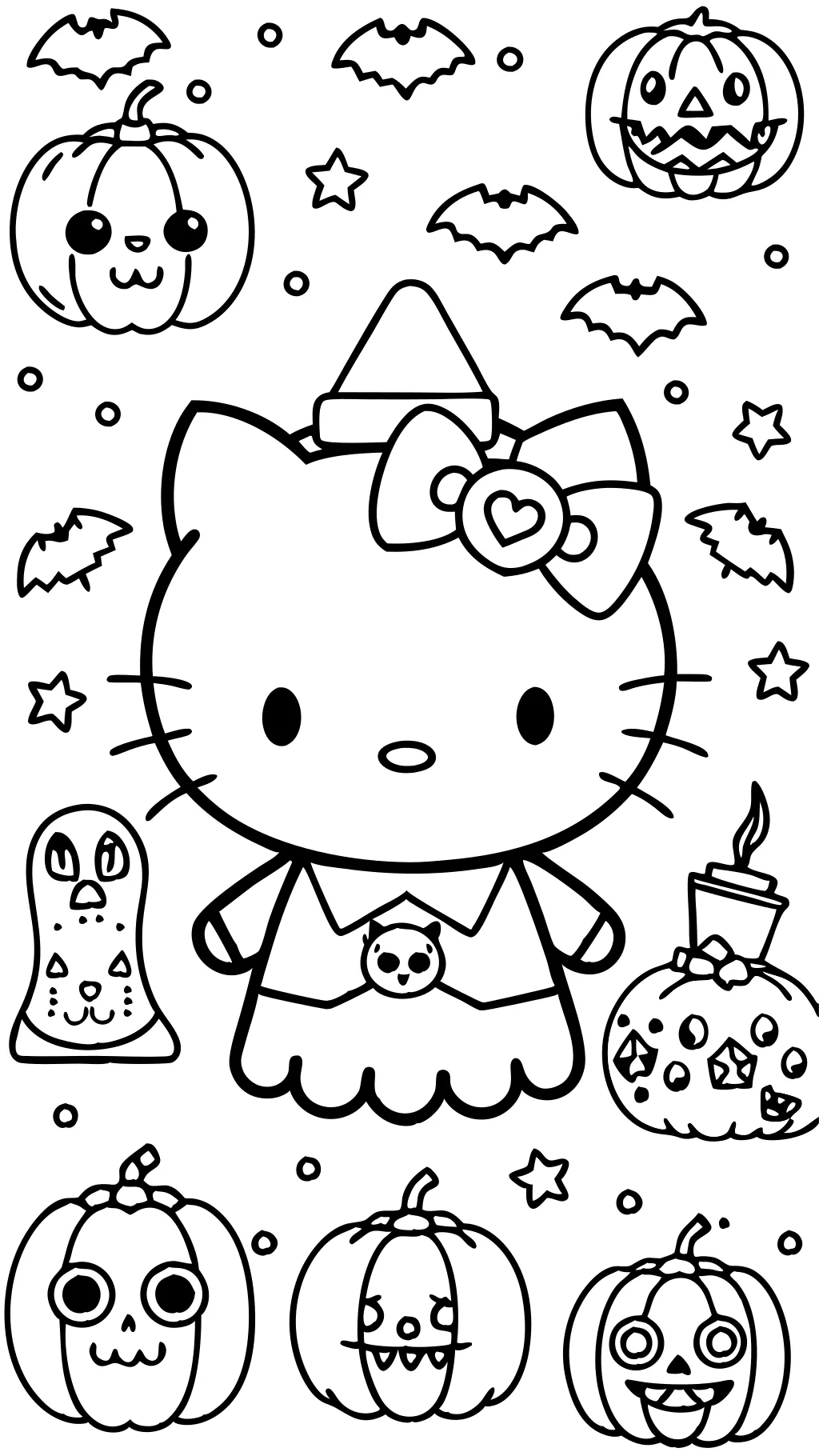 Páginas para colorear de Halloween Sanrio